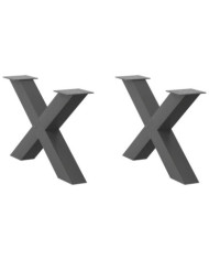 Pieds de table basse forme de X 2 pcs anthracite 70x(42-43) cm | Mobilier & Déco