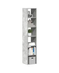 Bibliothèques 2 pcs empilable gris béton bois d'ingénierie | Mobilier & Déco
