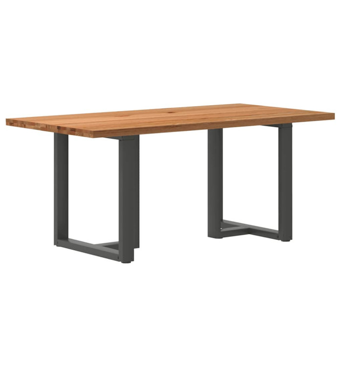 Table à manger marron clair bois de chêne massif rectangulaire | Mobilier & Déco