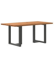 Table à manger marron clair bois de chêne massif rectangulaire | Mobilier & Déco