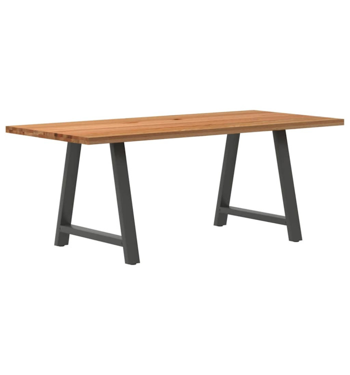 Table à manger marron clair bois de chêne massif rectangulaire | Mobilier & Déco
