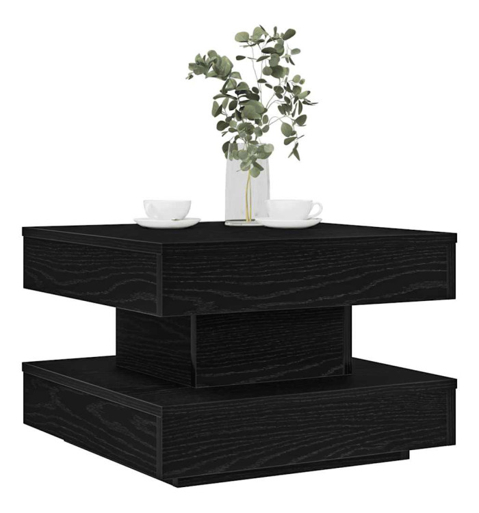 Table basse rotative à 360 degrés noir 50x50x34,5 cm | Mobilier & Déco