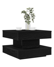 Table basse rotative à 360 degrés noir 50x50x34,5 cm | Mobilier & Déco