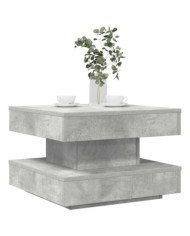 Table basse rotative à 360 degrés gris béton 50x50x34,5 cm | Mobilier & Déco
