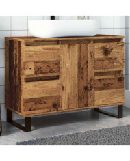 Armoire de salle de bain vieux bois 80x33x60 cm bois ingénierie | Mobilier & Déco