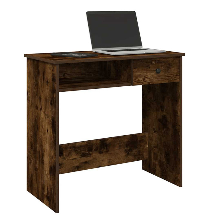 Bureau chêne fumé 80x40x75 cm bois d'ingénierie | Mobilier & Déco