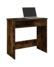 Bureau chêne fumé 80x40x75 cm bois d'ingénierie | Mobilier & Déco