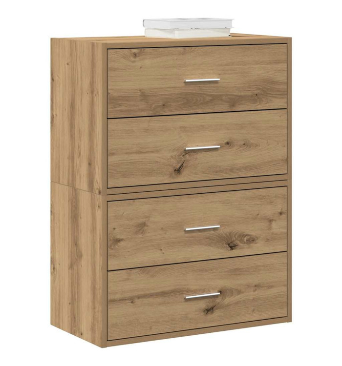 Armoires avec 2 tiroirs 2 pcs chêne artisanal bois d'ingénierie | Mobilier & Déco