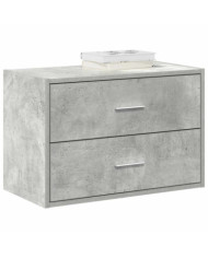 Armoire avec 2 tiroirs gris béton 60x31x40 cm bois d'ingénierie | Mobilier & Déco