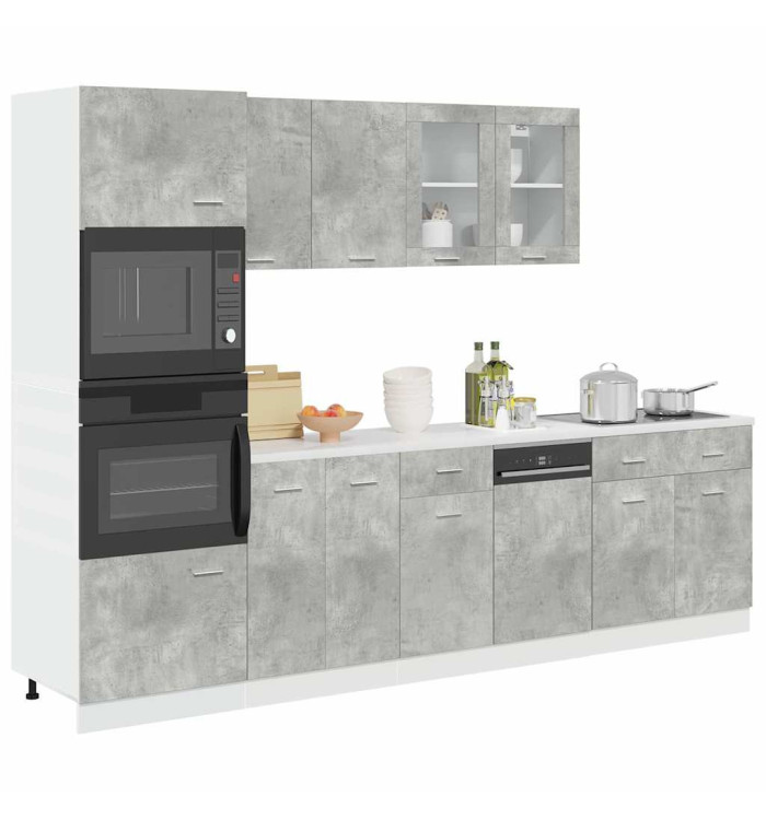 Ensemble de meubles de salle de bain 7 pcs "Lyon" gris béton | Mobilier & Déco