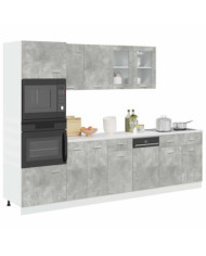 Ensemble de meubles de salle de bain 7 pcs "Lyon" gris béton | Mobilier & Déco