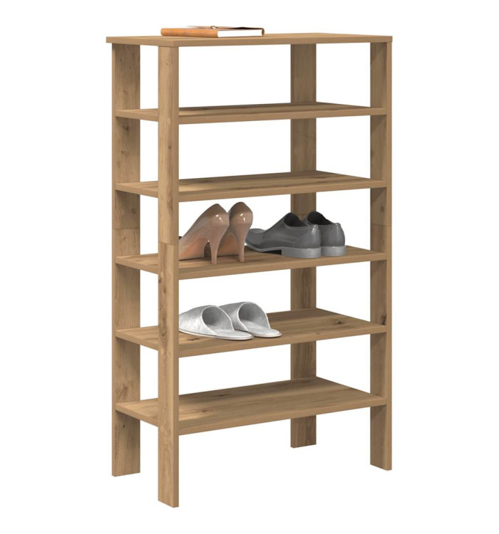 Étagère à chaussures chêne artisanal bois d'ingénierie | Mobilier & Déco
