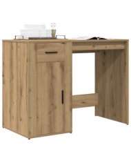 Bureau chêne artisanal 100x49x75 cm bois d'ingénierie | Mobilier & Déco