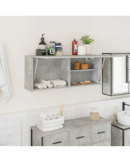 Armoire murale de bain gris béton 100x25x40cm bois d'ingénierie | Mobilier & Déco