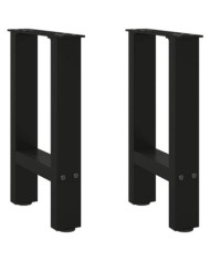 Pieds de table basse noir 2 pcs 28x(42-43) cm acier | Mobilier & Déco