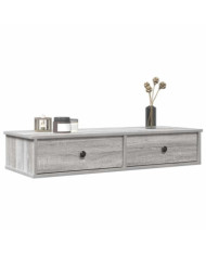 Étagère murale avec tiroirs sonoma gris bois d'ingénierie | Mobilier & Déco