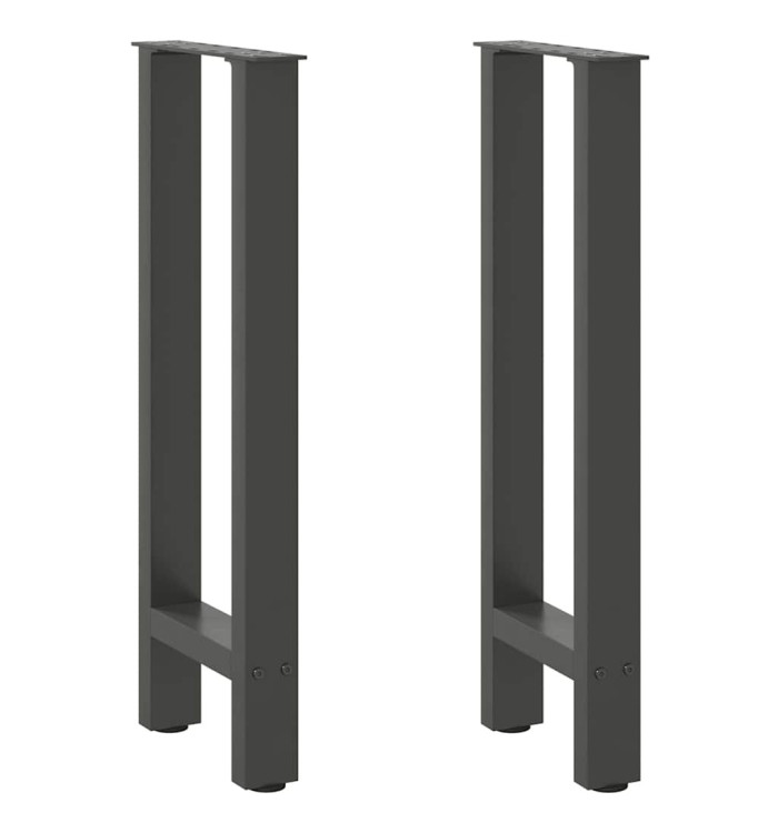 Pieds de table basse anthracite 2 pcs 38x(72-73) cm acier | Mobilier & Déco