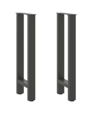 Pieds de table basse anthracite 2 pcs 38x(72-73) cm acier | Mobilier & Déco