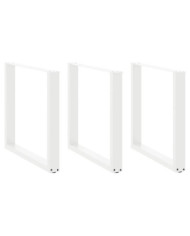Pieds de table basse forme de U 3 pcs blanc 80x(72-73) cm acier | Mobilier & Déco
