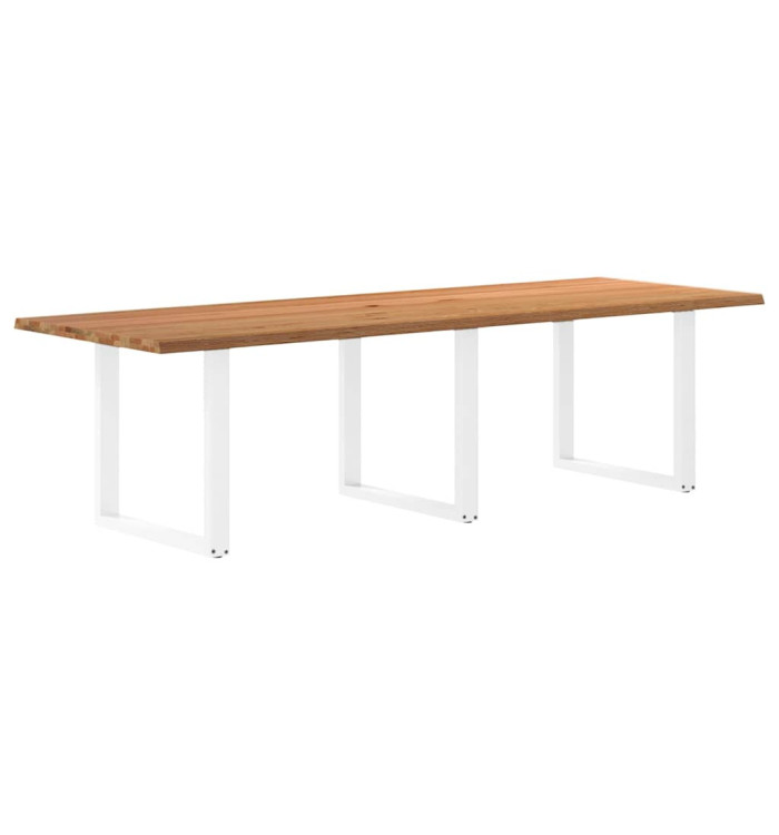 Table à manger marron clair bois de chêne massif rectangulaire | Mobilier & Déco