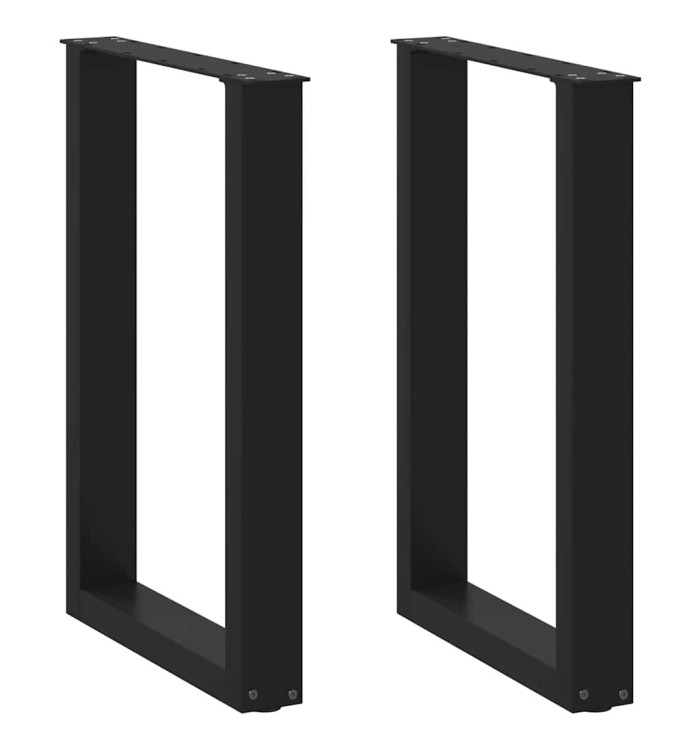 Pieds de table à manger forme de U 2 pcs noir 50x(72-73) cm | Mobilier & Déco
