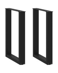 Pieds de table à manger forme de U 2 pcs noir 50x(72-73) cm | Mobilier & Déco