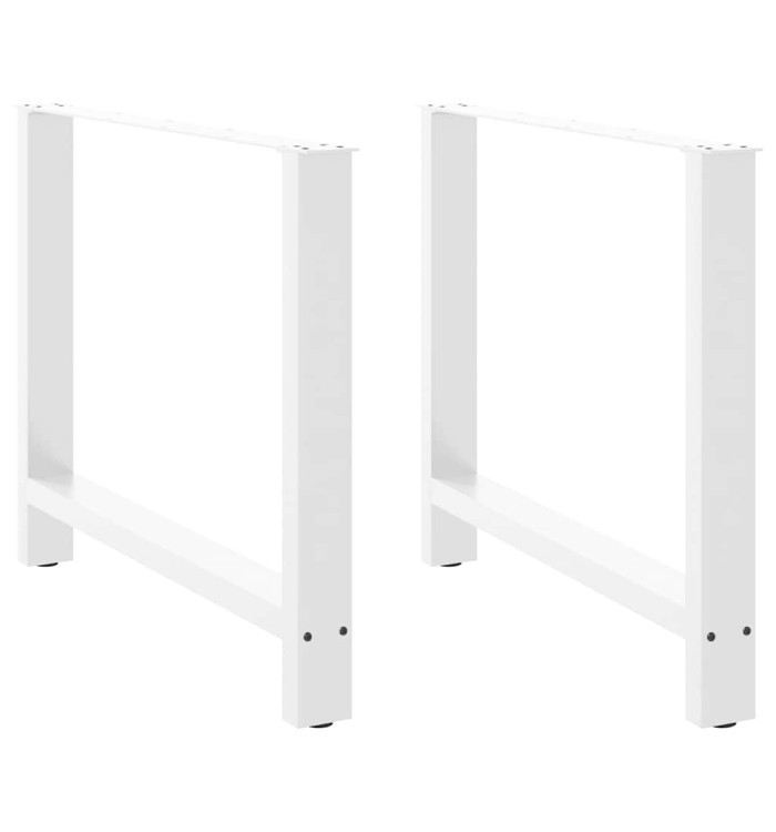 Pieds de table basse blanc 2 pcs 100x(72-73) cm acier | Mobilier & Déco