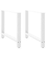Pieds de table basse blanc 2 pcs 100x(72-73) cm acier | Mobilier & Déco