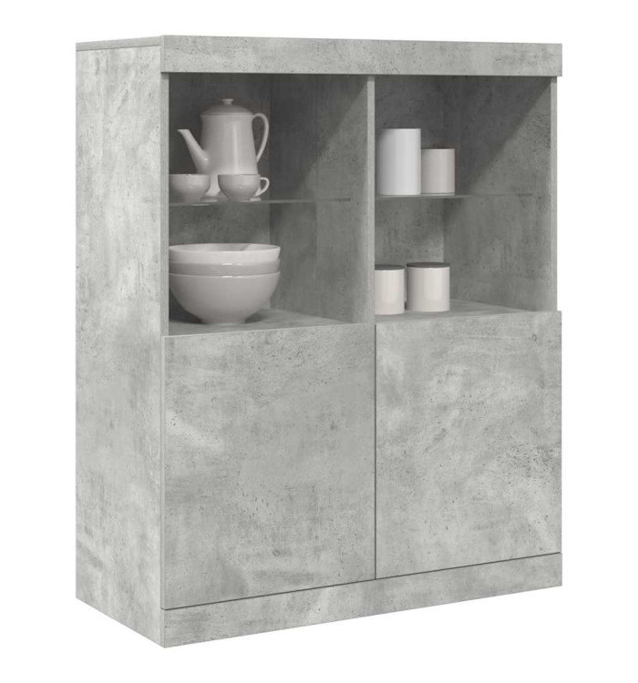 Buffet gris béton 81x37x100 cm bois d'ingénierie | Mobilier & Déco