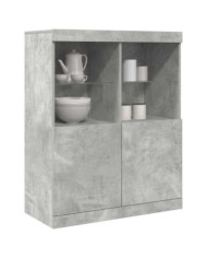 Buffet gris béton 81x37x100 cm bois d'ingénierie | Mobilier & Déco