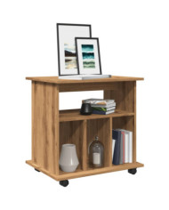 Armoire roulante chêne artisanal 60x45x60 cm bois d'ingénierie | Mobilier & Déco