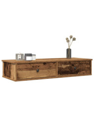 Étagère murale avec tiroirs vieux bois bois d'ingénierie | Mobilier & Déco