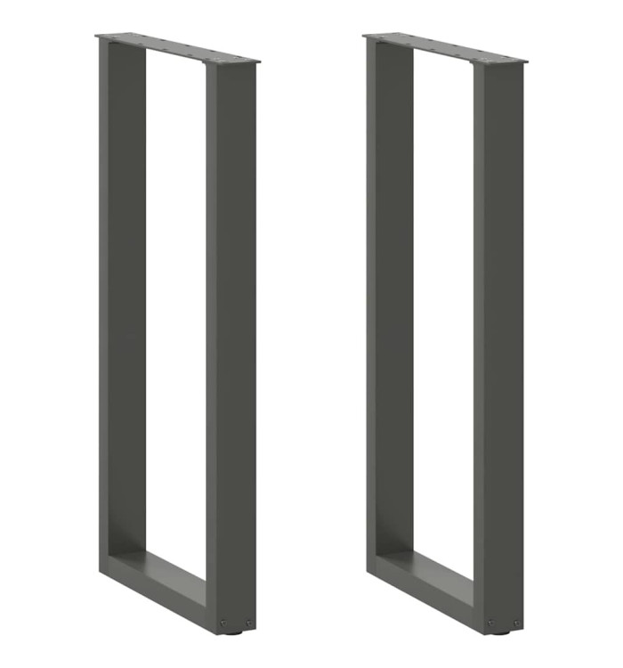 Pieds de table basse forme de U 2 pcs anthracite 40x(100-101)cm | Mobilier & Déco