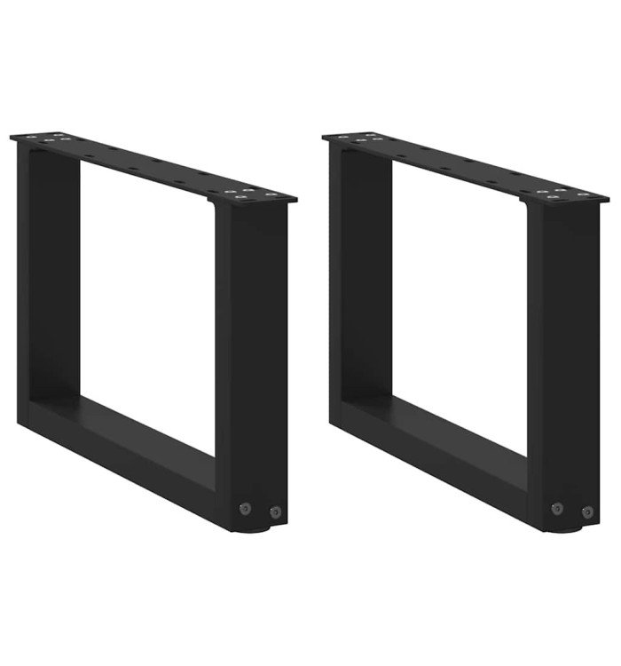 Pieds de table basse forme de U 2 pcs noir 50x(30-31) cm acier | Mobilier & Déco