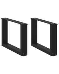 Pieds de table basse forme de U 2 pcs noir 50x(30-31) cm acier | Mobilier & Déco