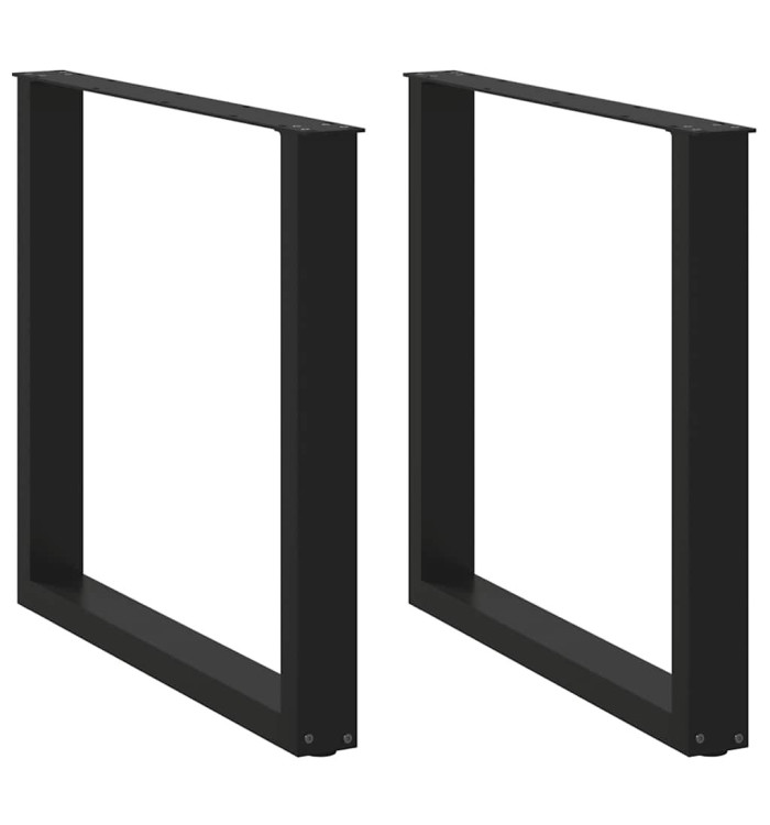 Pieds de table à manger forme de U 2 pcs noir 80x(72-73) cm | Mobilier & Déco