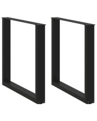 Pieds de table à manger forme de U 2 pcs noir 80x(72-73) cm | Mobilier & Déco