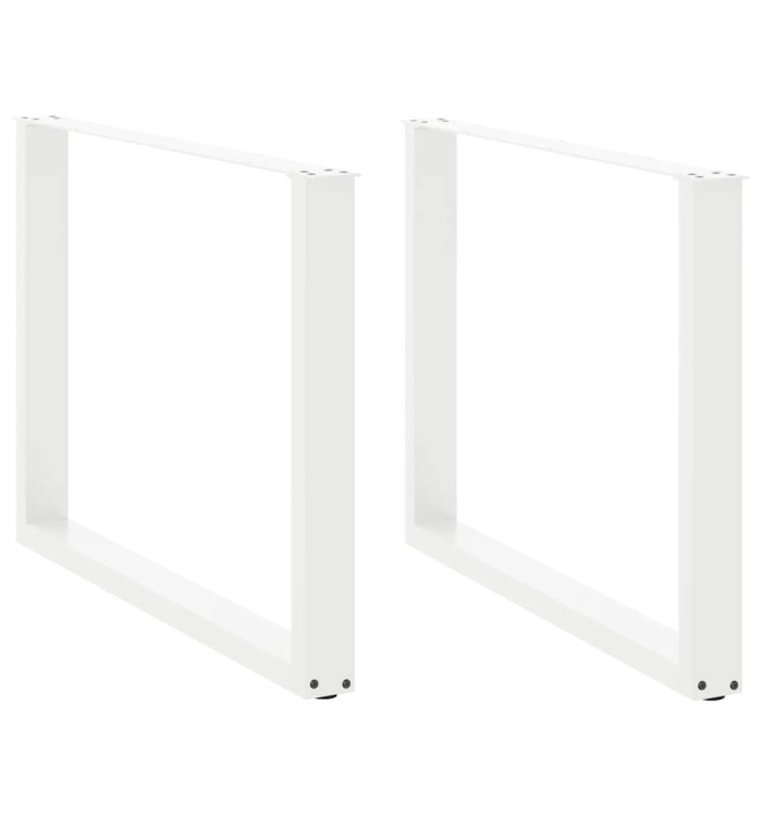 Pieds de table à manger forme de U 2 pcs blanc 100x(72-73) cm | Mobilier & Déco
