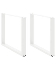 Pieds de table à manger forme de U 2 pcs blanc 100x(72-73) cm | Mobilier & Déco