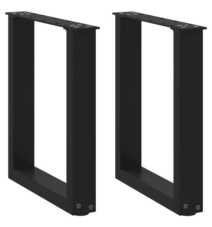 Pieds de table basse forme de U 2 pcs noir 28x(42-43) cm acier | Mobilier & Déco