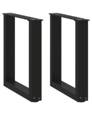 Pieds de table basse forme de U 2 pcs noir 28x(42-43) cm acier | Mobilier & Déco