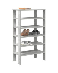 Étagère à chaussures gris béton 61x32x105 cm bois d'ingénierie | Mobilier & Déco