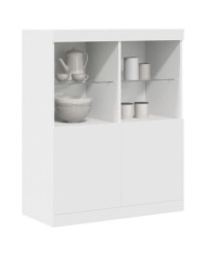 Buffet blanc 81x37x100 cm bois d'ingénierie | Mobilier & Déco