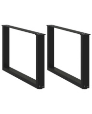 Pieds de table basse forme de U 2 pcs noir 60x(42-43) cm acier | Mobilier & Déco