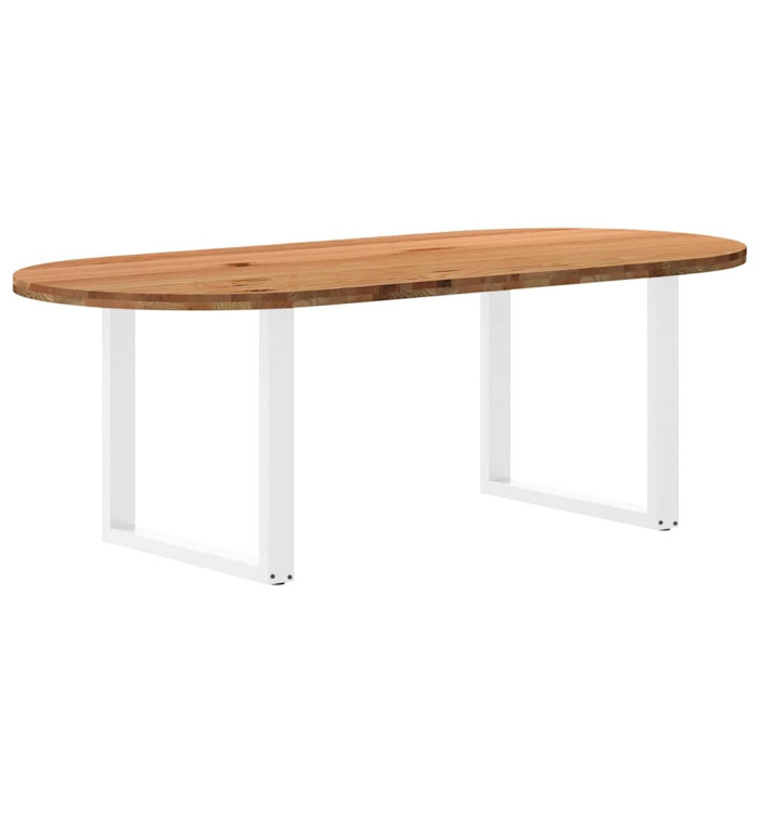 Table à manger 220x100x74 cm bois de chêne massif ovale | Mobilier & Déco