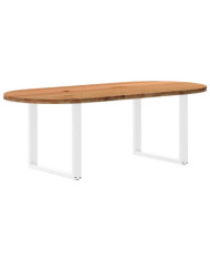 Table à manger 220x100x74 cm bois de chêne massif ovale | Mobilier & Déco