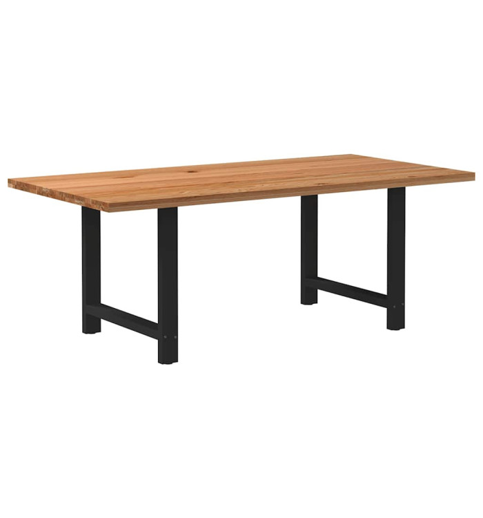 Table à manger marron clair bois de chêne massif rectangulaire | Mobilier & Déco
