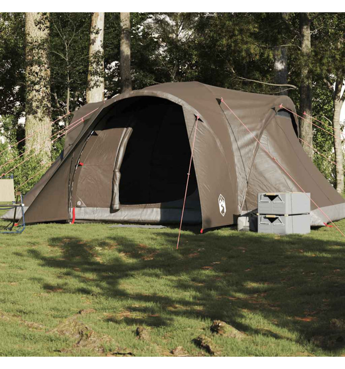 Tente familiale à dôme 6 personnes marron imperméable | Mobilier & Déco