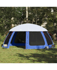 Tente de piscine moustiquaire amovible parois maille bleu azur | Mobilier & Déco