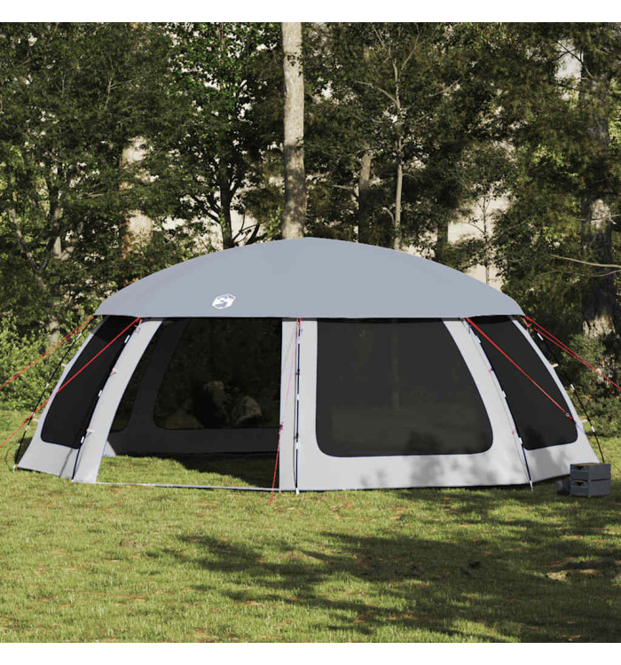 Tente piscine toit amovible parois maille gris 690x690 cm | Mobilier & Déco